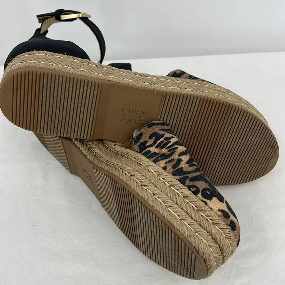 NATURALIZER WAVERLY WOMENS SIZE 9.5 Leopard Print Platform Sandals